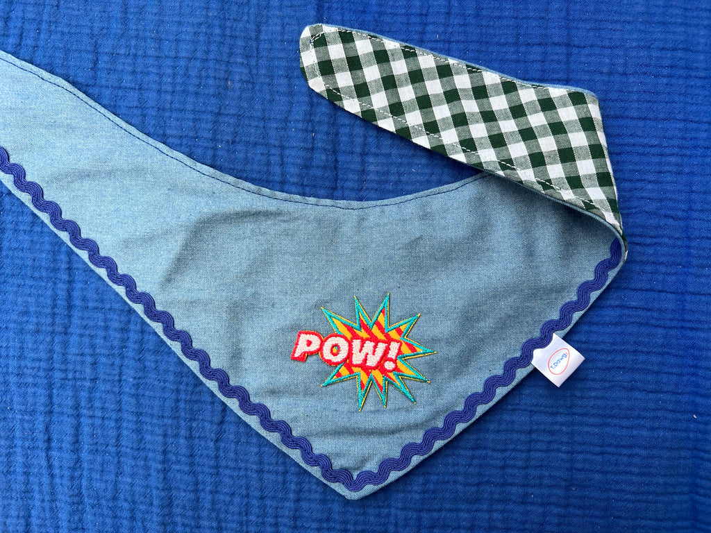 Reversible denim & green gingham bandana image 5