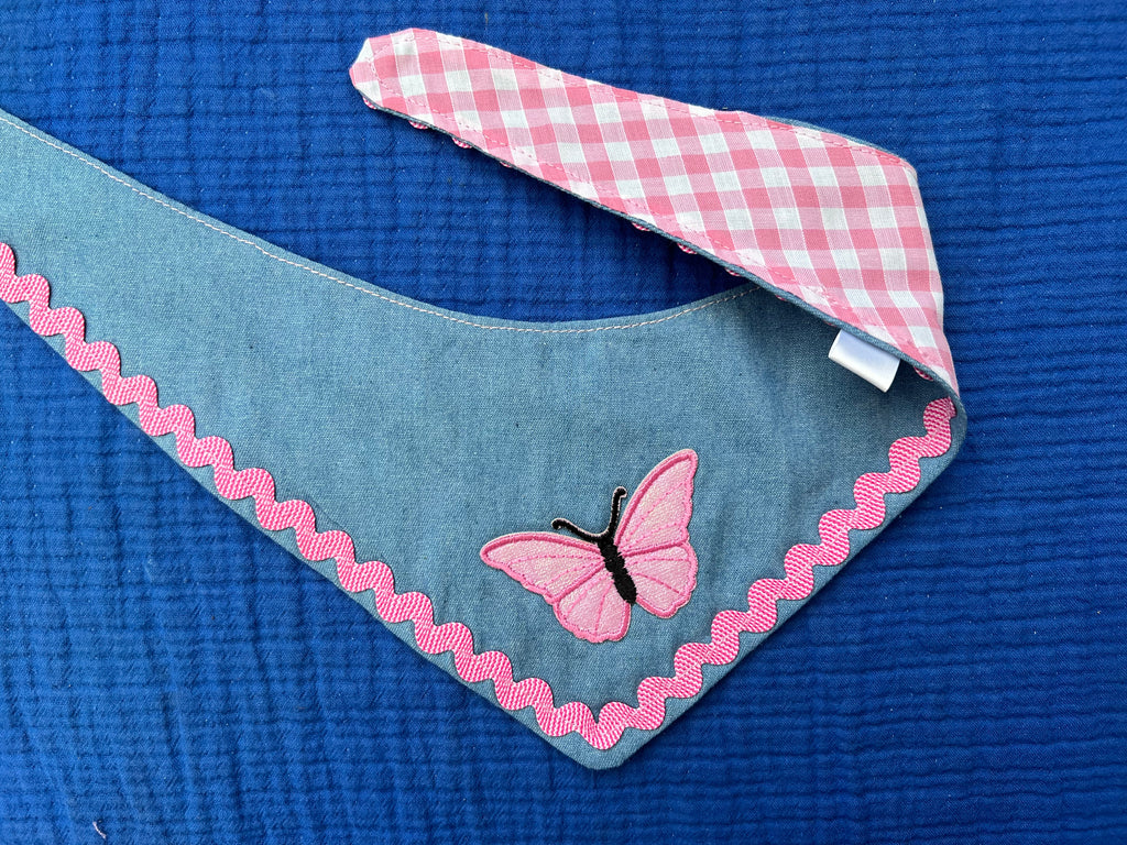 Reversible demin &  pink gingham bandana image 5
