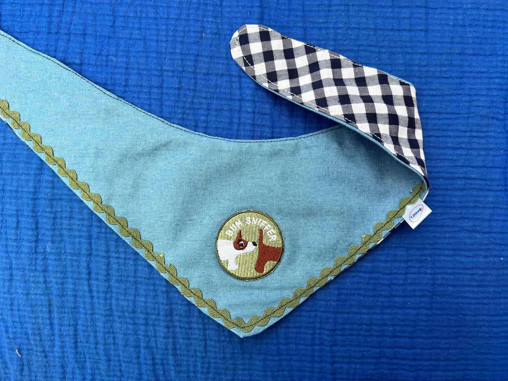 Reversible denim & blue gingham bandana image 4