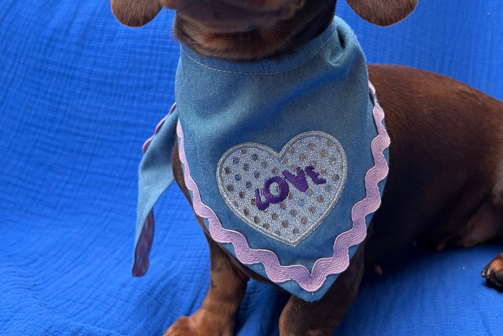 Reversible denim & pink gingham bandana image 0